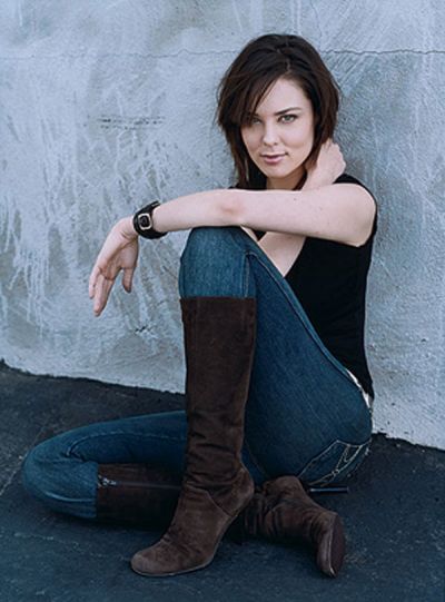 Anna Nalick wearing high heeled boots