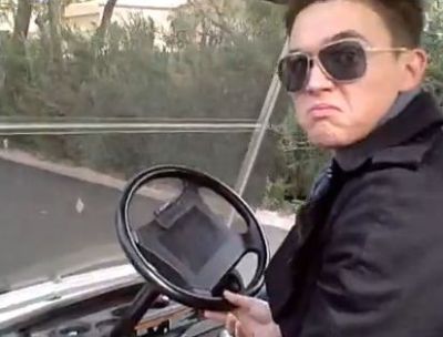 Jesse McCartney, photographed driving a golf cart, played second fiddle to Mick Jagger at Bardot in LA