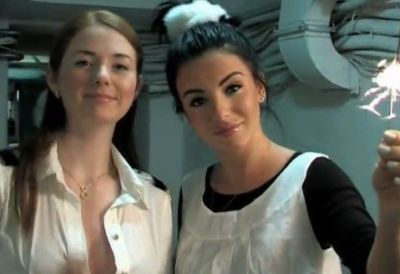 Lena Katina and Yulia Volkova of t.A.T.u. wish fans a Happy New Year with sparklers