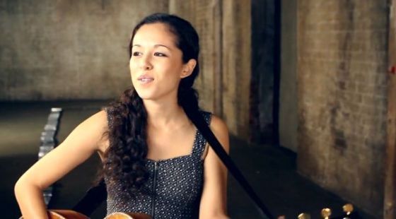 Kina Grannis plays guitar on her 'Valentine' music video