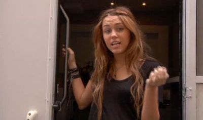 Miley Cyrus talks from her trailer
