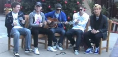 Bobby Edner, Thomas Fiss, David Lei Brandt, Drew Ryan Scott and Jayk Purdy of Varsity Fanclub